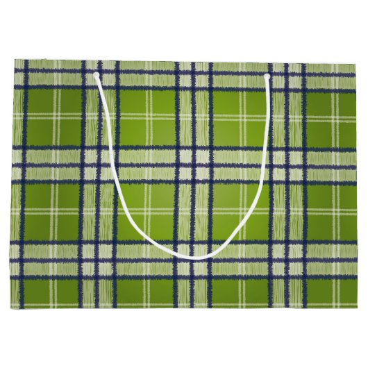 Green Tartan Große Geschenktüte (Rückseite)