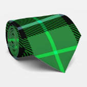 Green Tartan Kariert Neck Tie Krawatte (Gerollt)