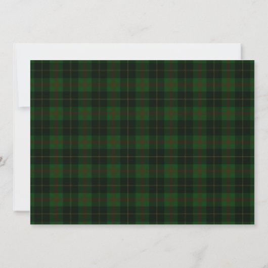 Green Tartan Kariert Scottish Pattern Flachkarte (Rückseite)