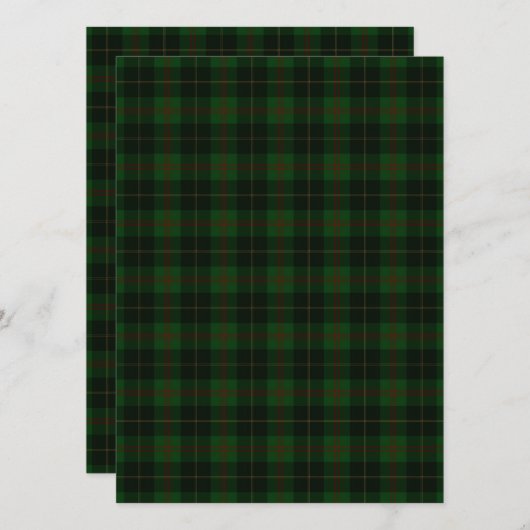 Green Tartan Kariert Scottish Pattern Flachkarte (Vorne/Hinten)