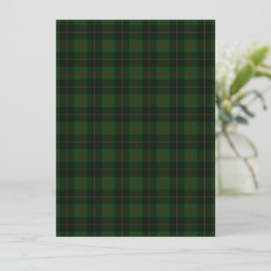 Green Tartan Kariert Scottish Pattern Flachkarte (Stehend Vorderseite)