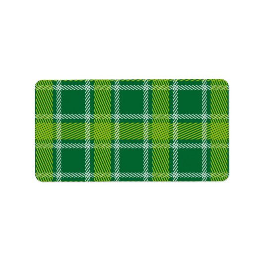 Green Tartan Labels Adressaufkleber (Vorne)