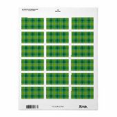 Green Tartan Labels Adressaufkleber (Vorne)