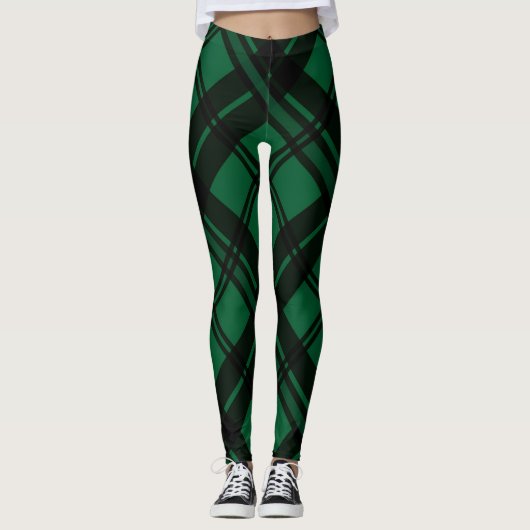 Green Tartan Muster Leggings (Vorderseite)