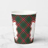 Green Tartan Plaid Christmas Bear Baby Shower Pappbecher (Links)