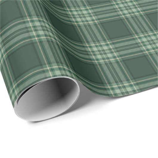 Green Tartan Plaid Geschenkpapier (Rolleneckpunkt)