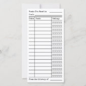 Green Tartan-Plaid Reading List Tracker Flat Card (Vorderseite)