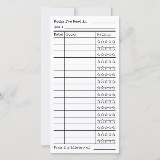 Green Tartan-Plaid Reading List Tracker Flat Card (Vorderseite)