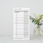 Green Tartan-Plaid Reading List Tracker Flat Card (Stehend Vorderseite)