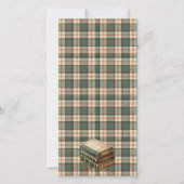 Green Tartan-Plaid Reading List Tracker Flat Card (Rückseite)