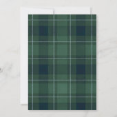 Green Tartan Polo Plaid Vintage Engagement Party Einladung (Rückseite)