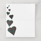 Green Tartan Table Platzkarte oder Escortkarte (Innenseite Aufgefaltet)