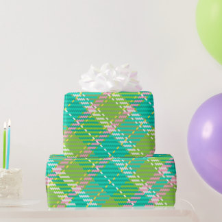 Green Tartan Webbing Geschenkpapier