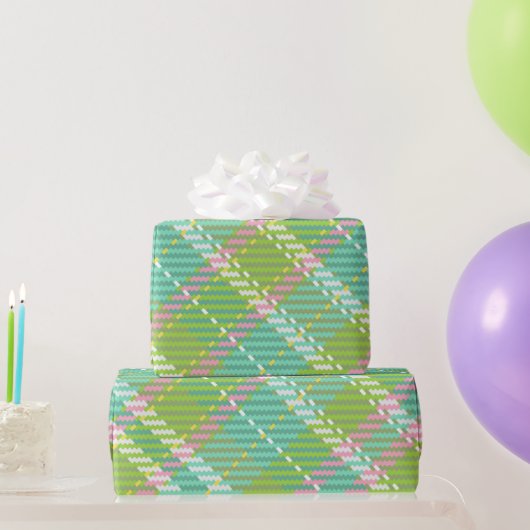 Green Tartan Webbing Geschenkpapier (Partygeschenke)