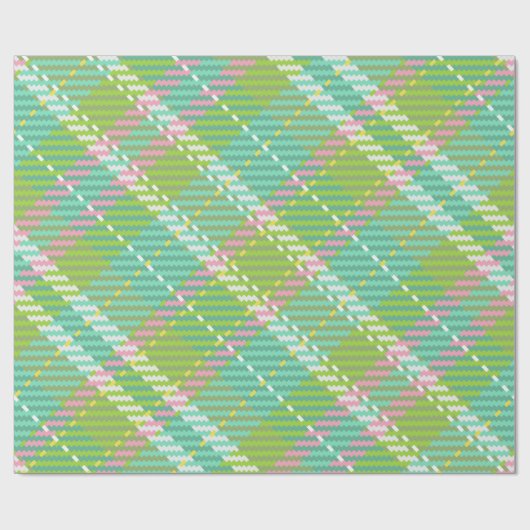 Green Tartan Webbing Geschenkpapier (Flach)