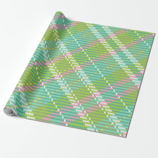 Green Tartan Webbing Geschenkpapier (Ungerollt)