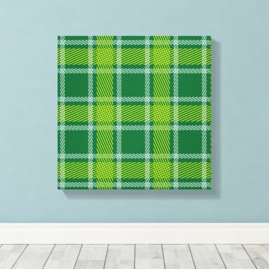 Green Tartan Wrapped Canvas Leinwanddruck (Insitu (Holzboden))
