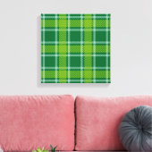 Green Tartan Wrapped Canvas Leinwanddruck (Insitu (Wohnzimmer))