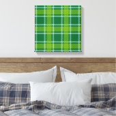 Green Tartan Wrapped Canvas Leinwanddruck (Insitu (Schlafzimmer))