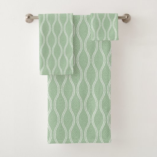 Green Tatewaku Same Komon Badhandtuch Set (Insitu)