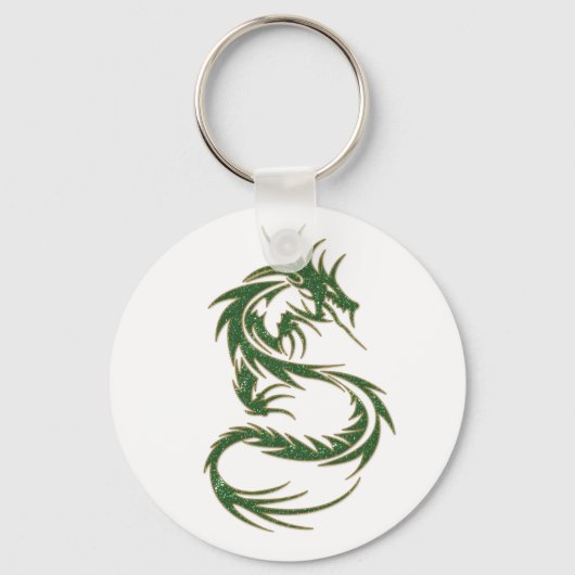Green Tattoo Dragon Schlüsselanhänger (Vorderseite)