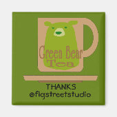 Green Tea, Danke, bearbeiten Sie Text Magnet (Vorne)