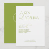 Green Tea ・ Moderne Minimalistische Script Wedding Einladung (Vorne/Hinten)