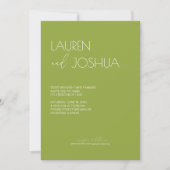 Green Tea ・ Moderne Minimalistische Script Wedding Einladung (Vorderseite)