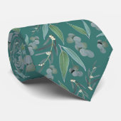 Green Teal Eucalyptus Greenery Pattern Krawatte (Gerollt)