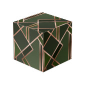 Green,teal,gold, golden,geometric,pattern,modern,e würfel (Rückseite Schrägansicht)