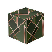 Green,teal,gold, golden,geometric,pattern,modern,e würfel (Vorderseite Schrägansicht)