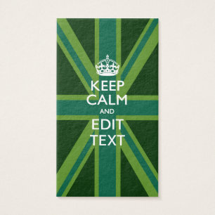 Green Teal Keep Calm And Your Text Union Jack