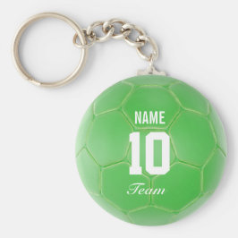 Green Team Soccer Ball Personalisierter Name Schlüsselanhänger