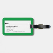 Green Team Wrestling Gear Bag Luggage Tag Gepäckanhänger (Rückseite horizontal)