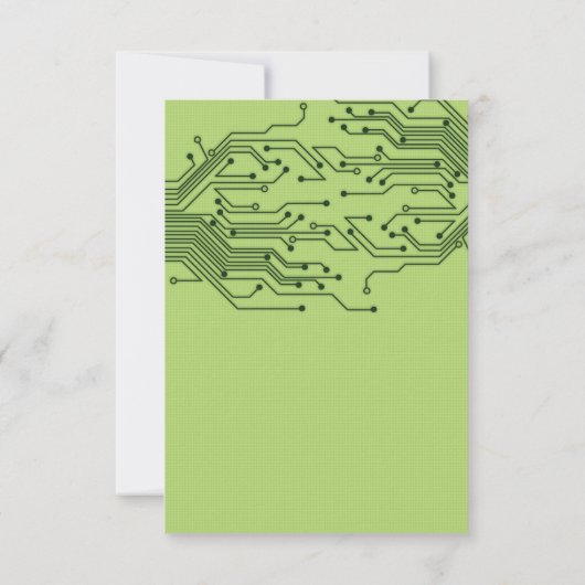 Green Tech Computer Circuit Board Bar Mitzvah RSVP Karte (Rückseite)