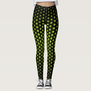 Green Techno Dot Muster Leggings