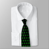 Green Techno Dots Modern Black Krawatte (Gebunden)