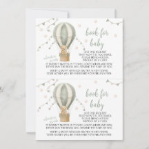 Green Teddy Balloon Adventure Book for Baby Shower