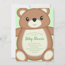 Green Teddy Bear Baby Dusche