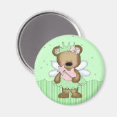 Green Teddy Bear Fairy Princess Magnet (Vorderseite/Rückseite)