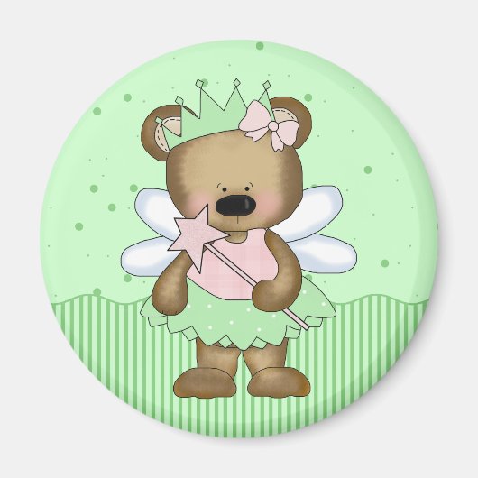 Green Teddy Bear Fairy Princess Magnet (Vorne)