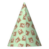 Green Teddy Bear Geburtstagspartei Partyhütchen (Rückseite)