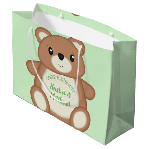 Green Teddy Bear Große Geschenktüte