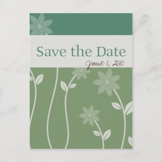 Green Tee Bloom Save the Date Ankündigungspostkarte