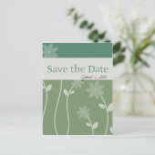 Green Tee Bloom Save the Date Ankündigungspostkarte (Stehend Vorderseite)