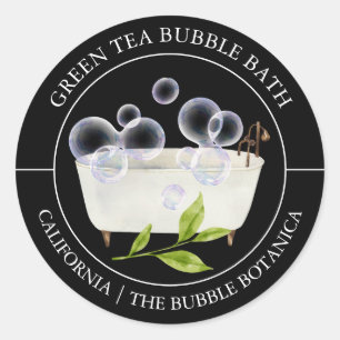 Green Tee Bubble Bath-Label Runder Aufkleber