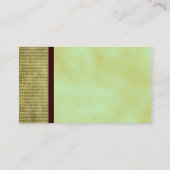 Green Tee Custom Business Card Visitenkarte (Rückseite)
