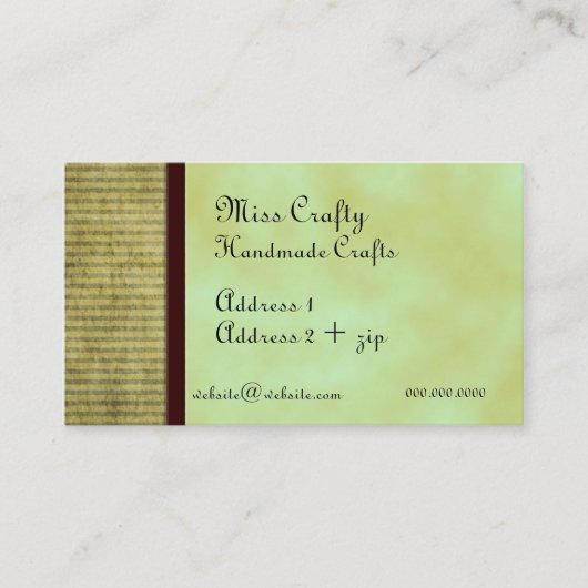 Green Tee Custom Business Card Visitenkarte (Vorderseite)