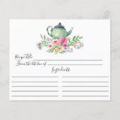 Green Tee Pot Floral Rezept Card (Vorderseite)