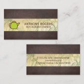 Green Tee Pot | Kräuterliche Pflanze | Braune Text Treuekarte (Vorne/Hinten)